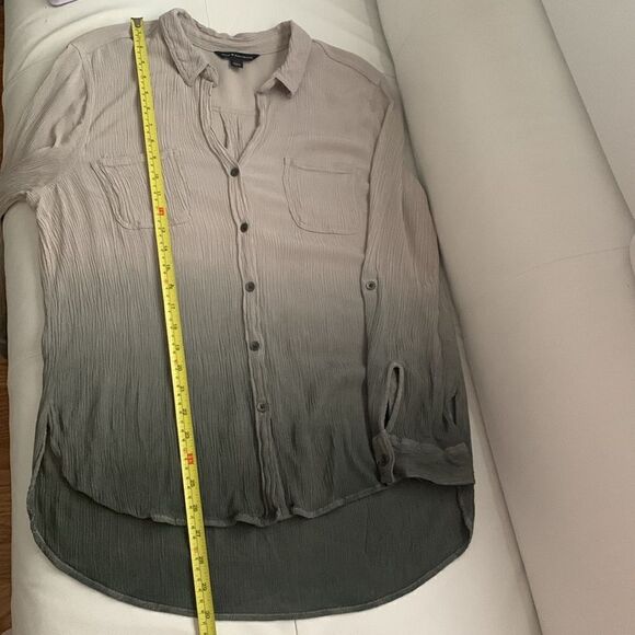 Rock & Republic Rayon Collared Long Sleeve Button Up Ombré Shirt Women’s Size XL - Picture 5 of 10